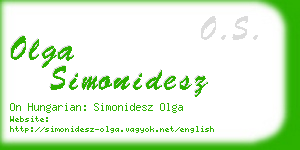 olga simonidesz business card